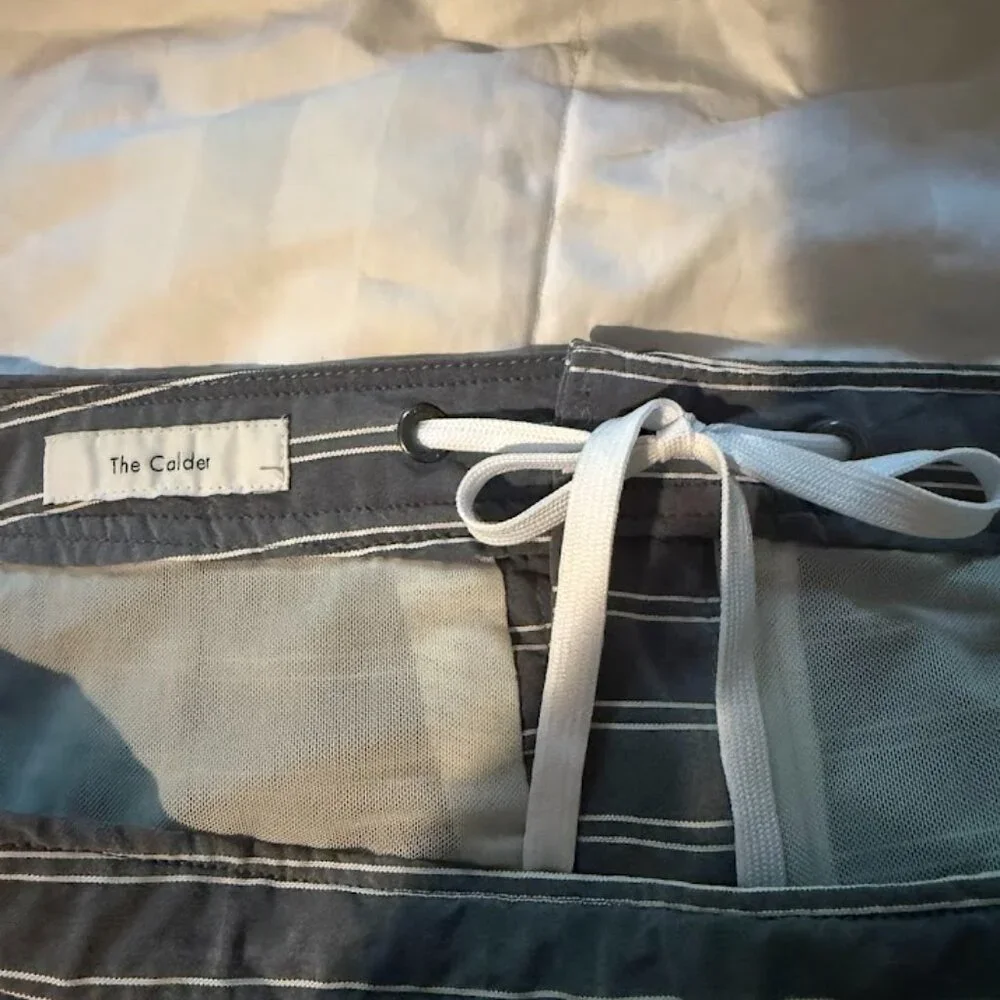 Grey Striped Onia Swim Trunks, 34 Waist NWOT